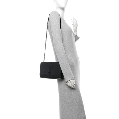 Saint Laurent Grain De Poudre Medium Classic Monogram Monochrome Kate Satchel Black 2 of 9
