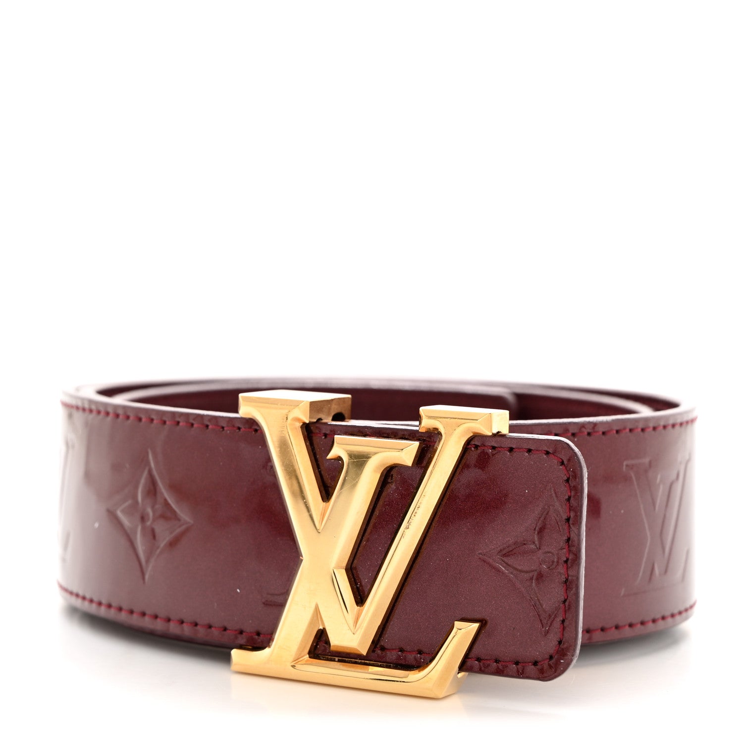 Louis Vuitton Vernis LV Facettes Belt 80 32 Rouge Fauviste 1 of 7