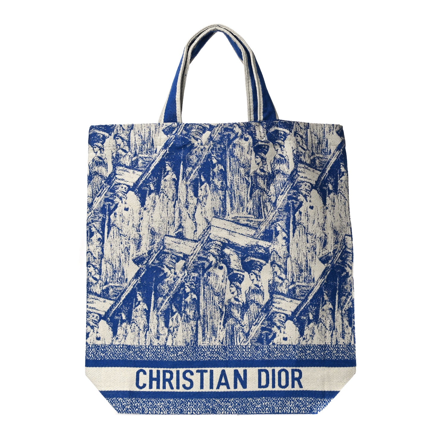 Canvas Print Cruise Tote Ivory Blue