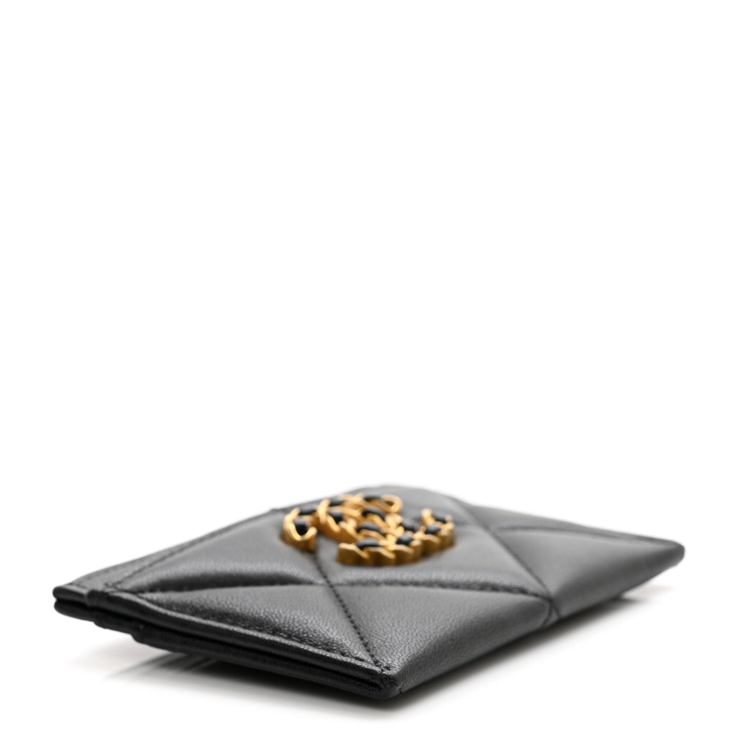 Chanel Lambskin Quilted Chanel 19 Card Holder Black 5 of 10