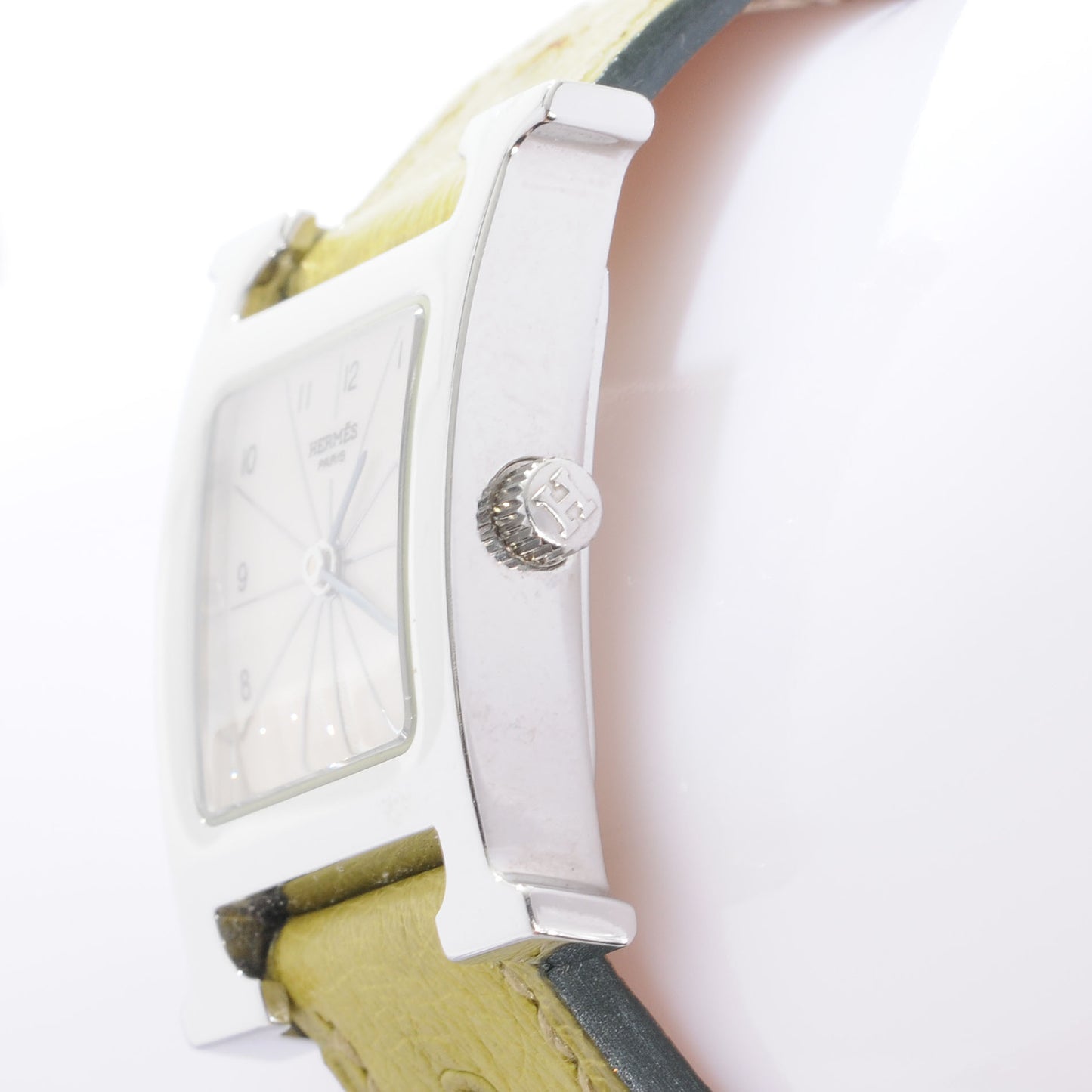Stainless Steel Ostrich 21mm Heure H Hour Quartz Watch Vert Anis
