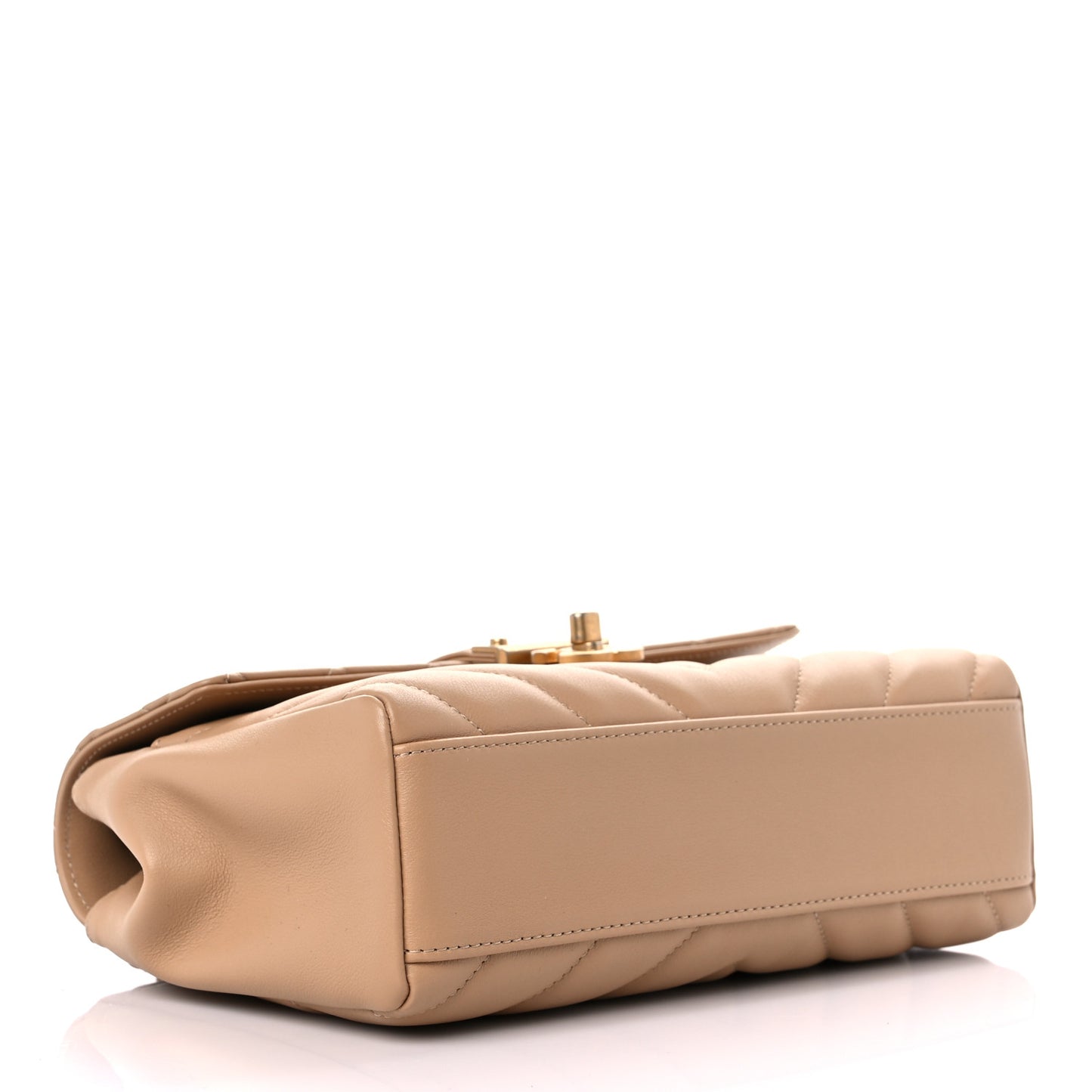 Calfskin Quilted Chevron In The City Bag Beige