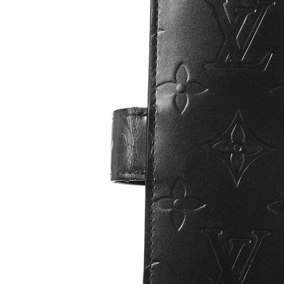 Louis Vuitton Mat Monogram Medium Ring Agenda Cover Black 7 of 11