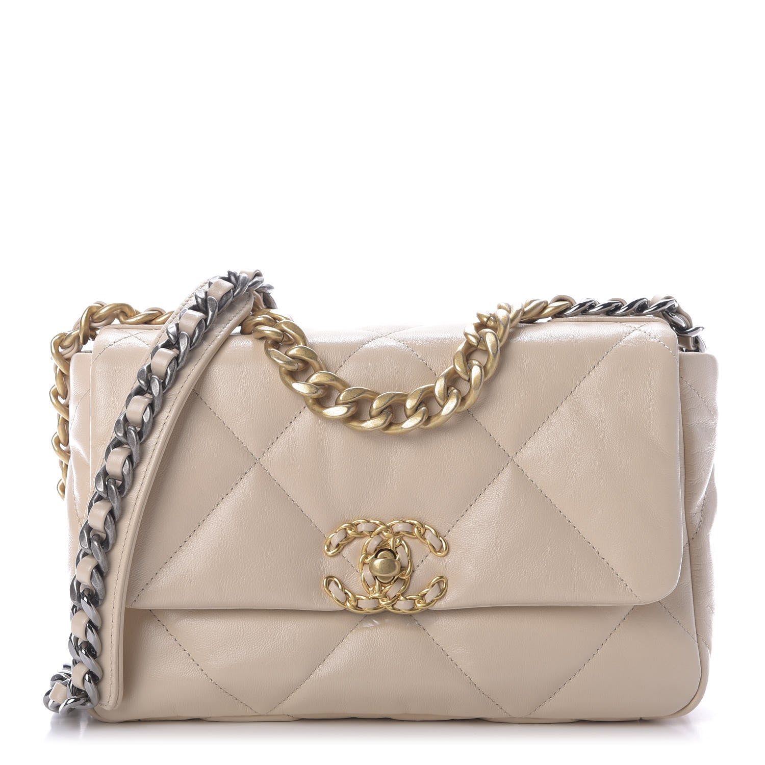 Chanel Goatskin Quilted Medium 19 Flap Beige 1 of 9