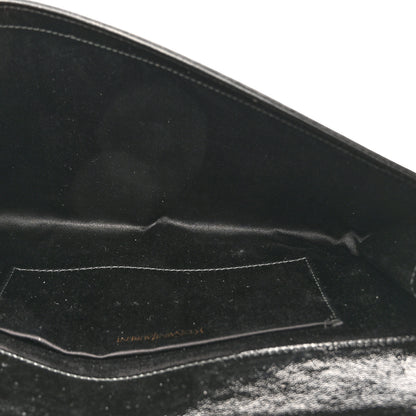 Saint Laurent Textured Patent Monogram Large Belle De Jour Clutch Black 5 of 7