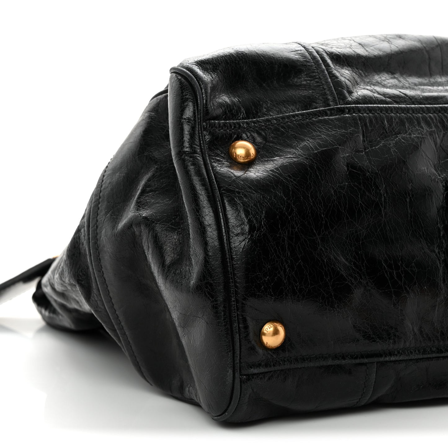 Vitello Shine Shopping Satchel Black
