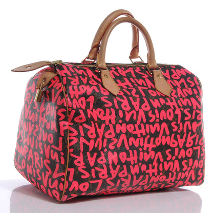 Louis Vuitton Monogram Graffiti Speedy 30 Fuchsia 3 of 8