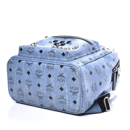 MCM Visetos Studded Small Stark M Backpack Blue 6 of 8