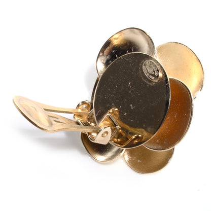 Chanel Enamel CC Camellia Clip On Earrings White 3 of 4