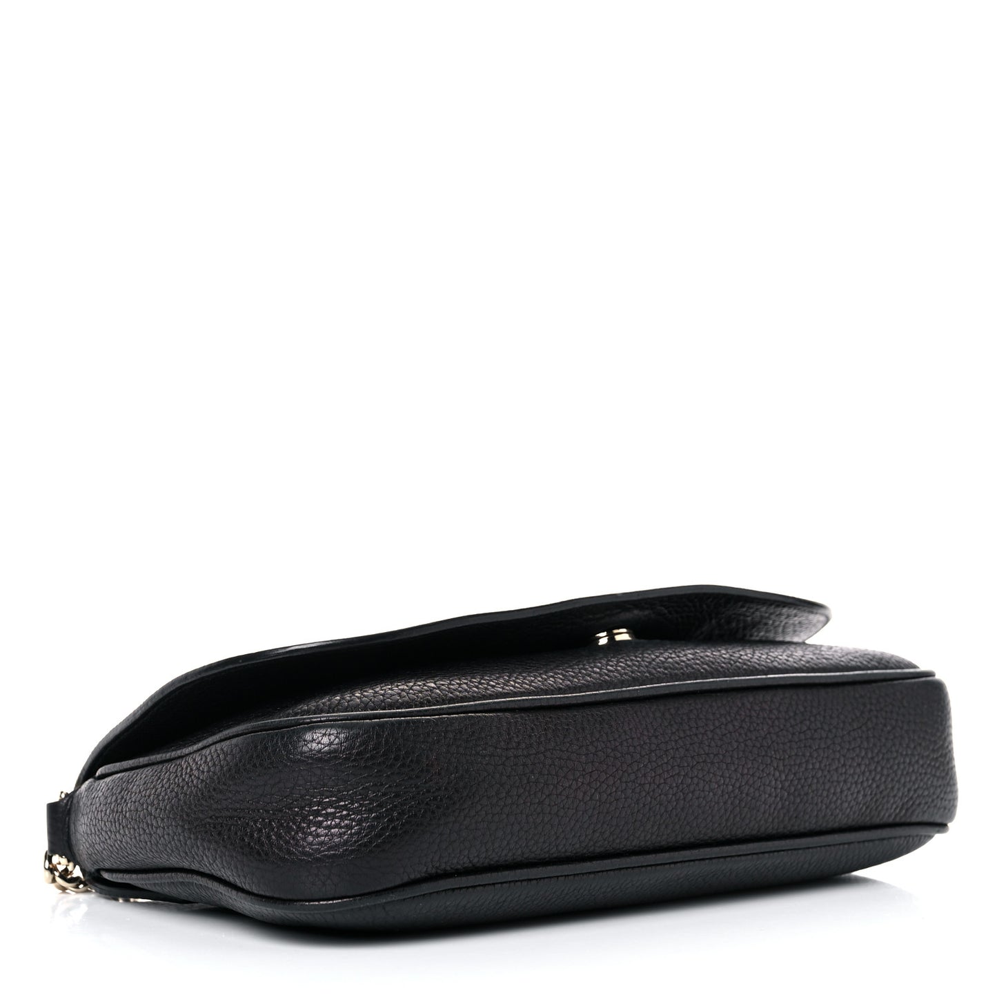 Pebbled Calfskin Medium Soho Flap Crossbody Black