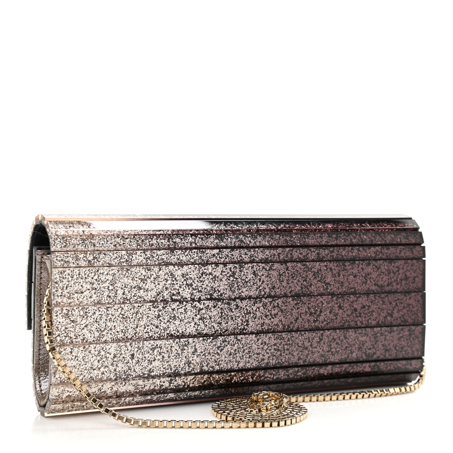 Acrylic Glitter Sweetie Clutch Black Champagne