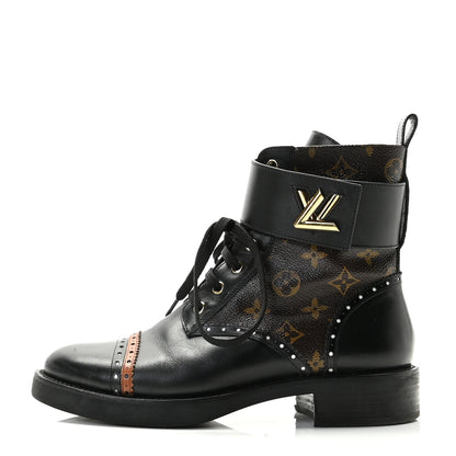 Louis Vuitton Calfskin Monogram Boyish Ranger Boots 40 Black 1 of 12