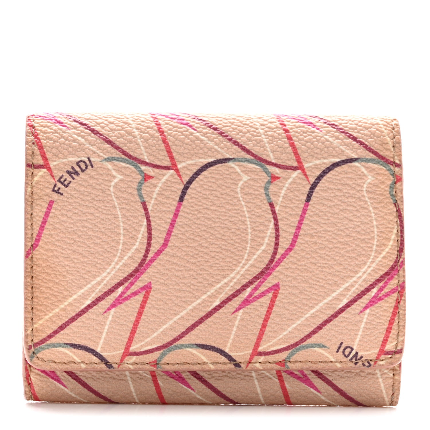 Fendi Vitello Elite QuTweet Compact Wallet Plaster Multicolor 1 of 6