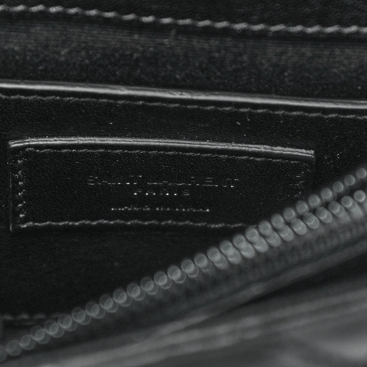 Sheepskin Matelasse Chevron Monogram Medium College Bag Black