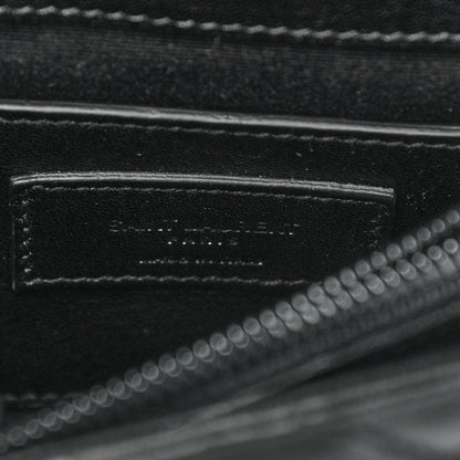 Saint Laurent Sheepskin Matelasse Chevron Monogram Medium College Bag Black 16 of 21