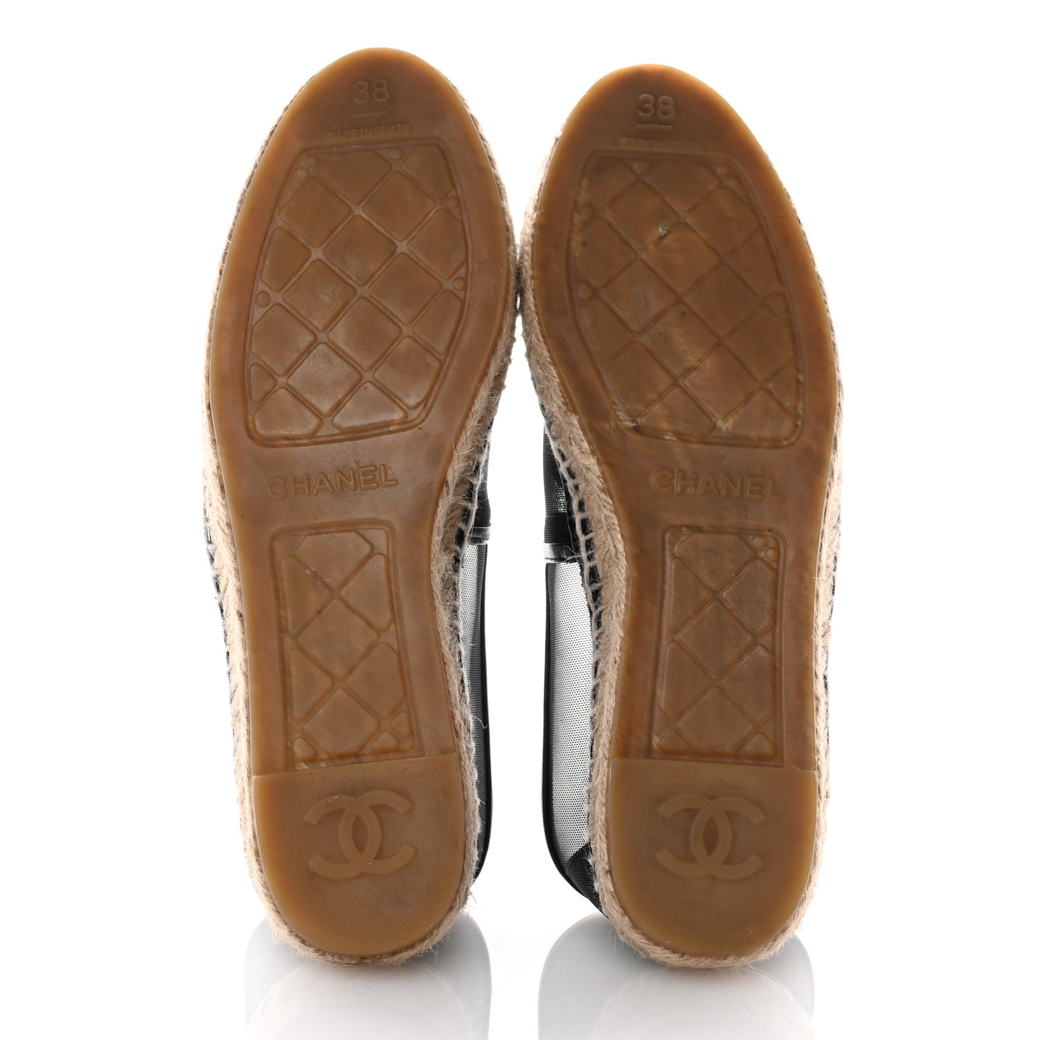 Chanel Mesh Grosgrain CC Espadrilles 38 Black 5 of 11