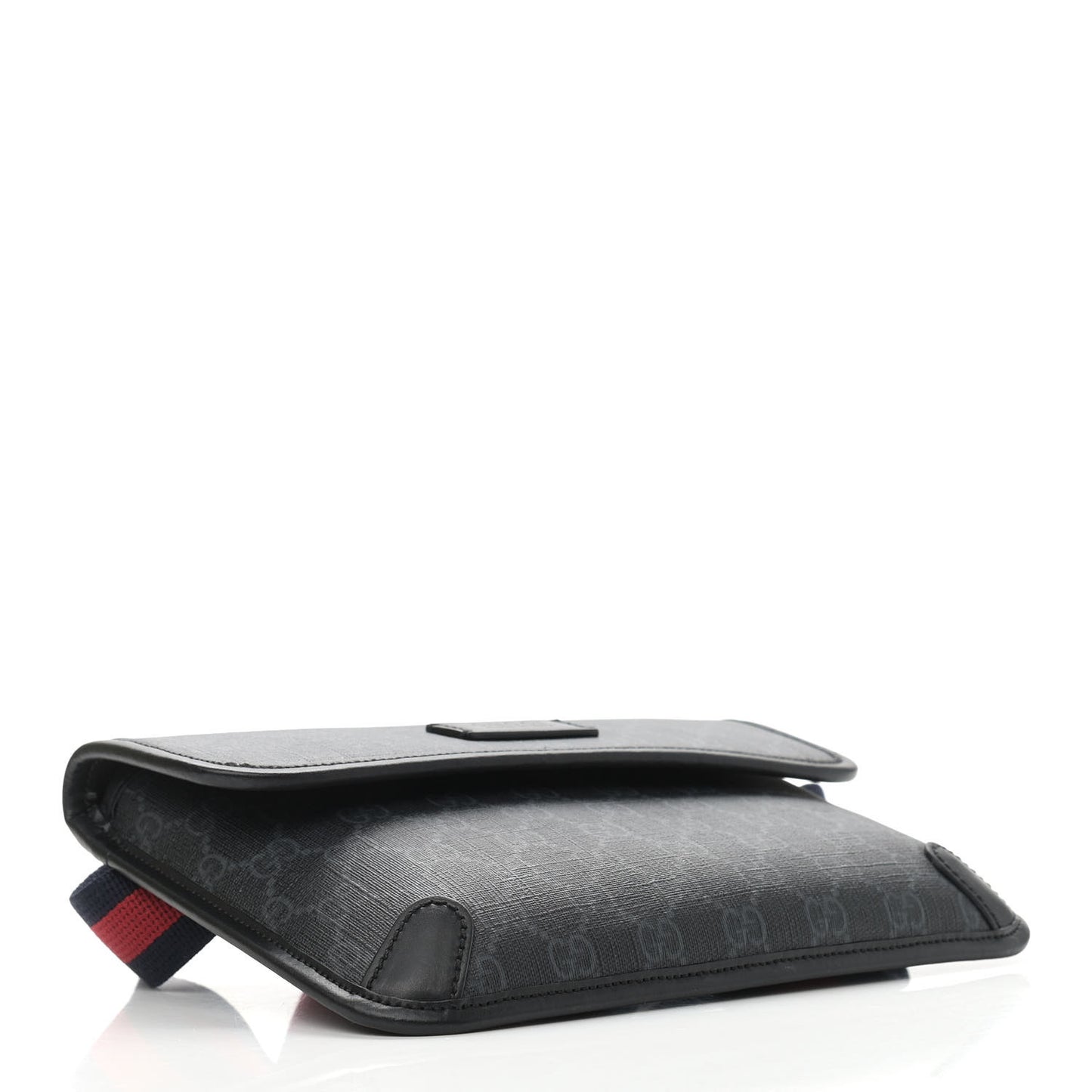 GG Supreme Monogram Web Slim Belt Bag Black Grey