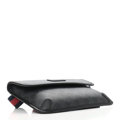 Gucci GG Supreme Monogram Web Slim Belt Bag Black Grey 4 of 12