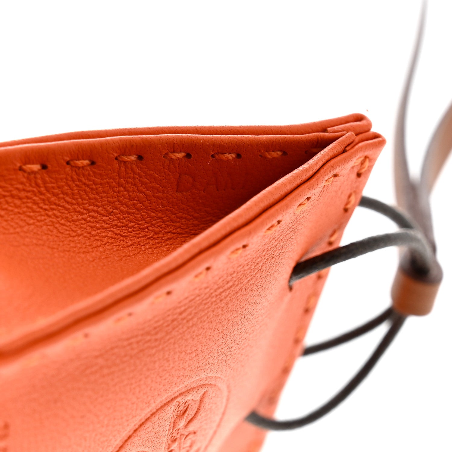Hermes Milo Lambskin Swift Shopping Bag Charm Feu Gold 4 of 5