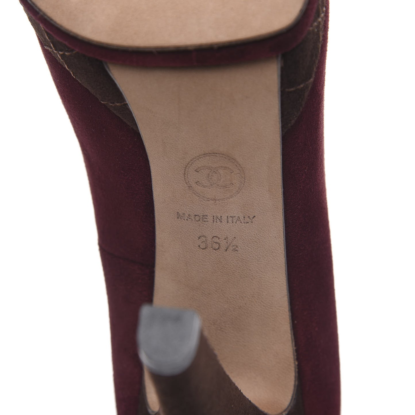 Suede Cap Toe CC Platform Pumps 36.5 Burgundy Brown