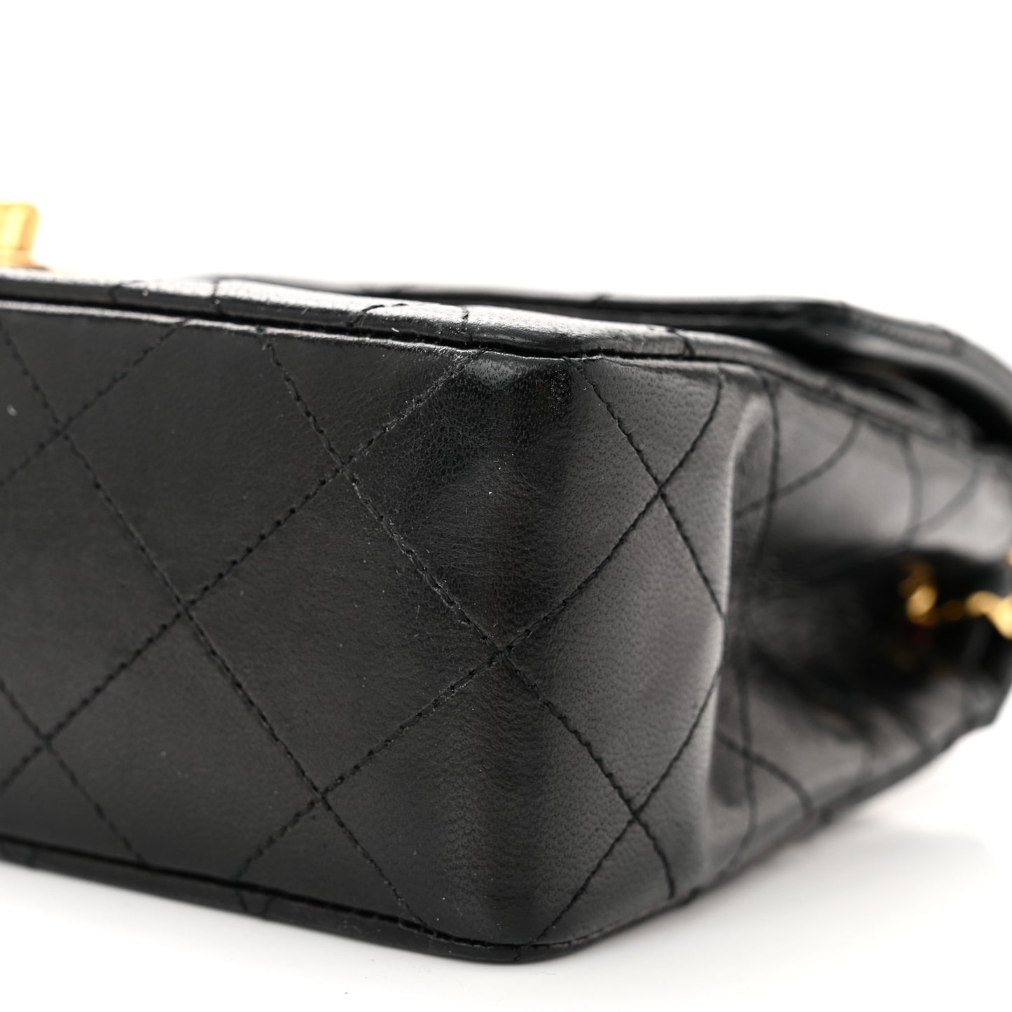 Lambskin Quilted Small Double Flap Black