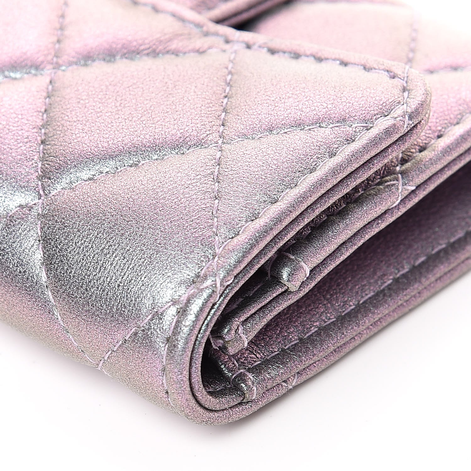 Chanel Iridescent Lambskin Quilted Reissue Flap Card Holder Light Purple 12 of 14