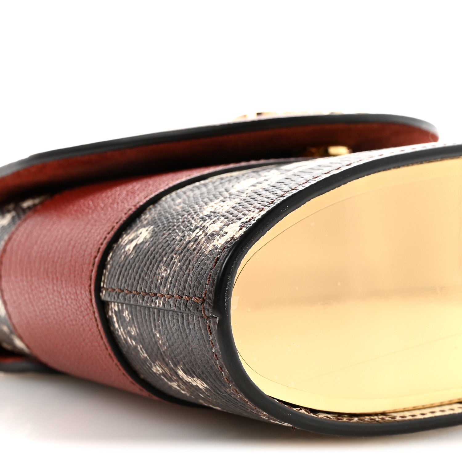 Chloe Calfskin Lizard Embossed Small Aby Lock Sepia Brown 8 of 9