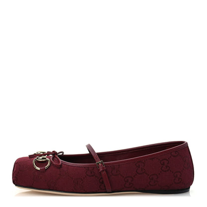 Gucci GG Monogram Horsebit Ballet Flats 36.5 Rosso Ancora 1 of 10