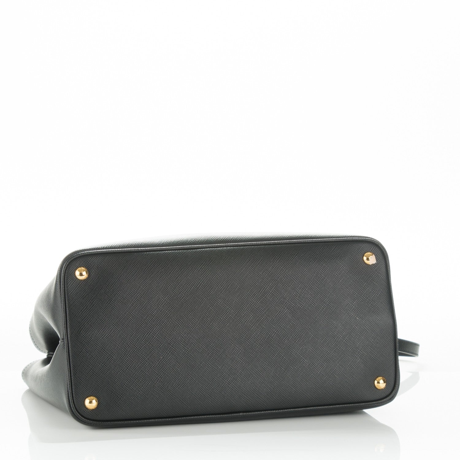 Prada Saffiano Cuir Large Double Bag Black Fuoco 4 of 6