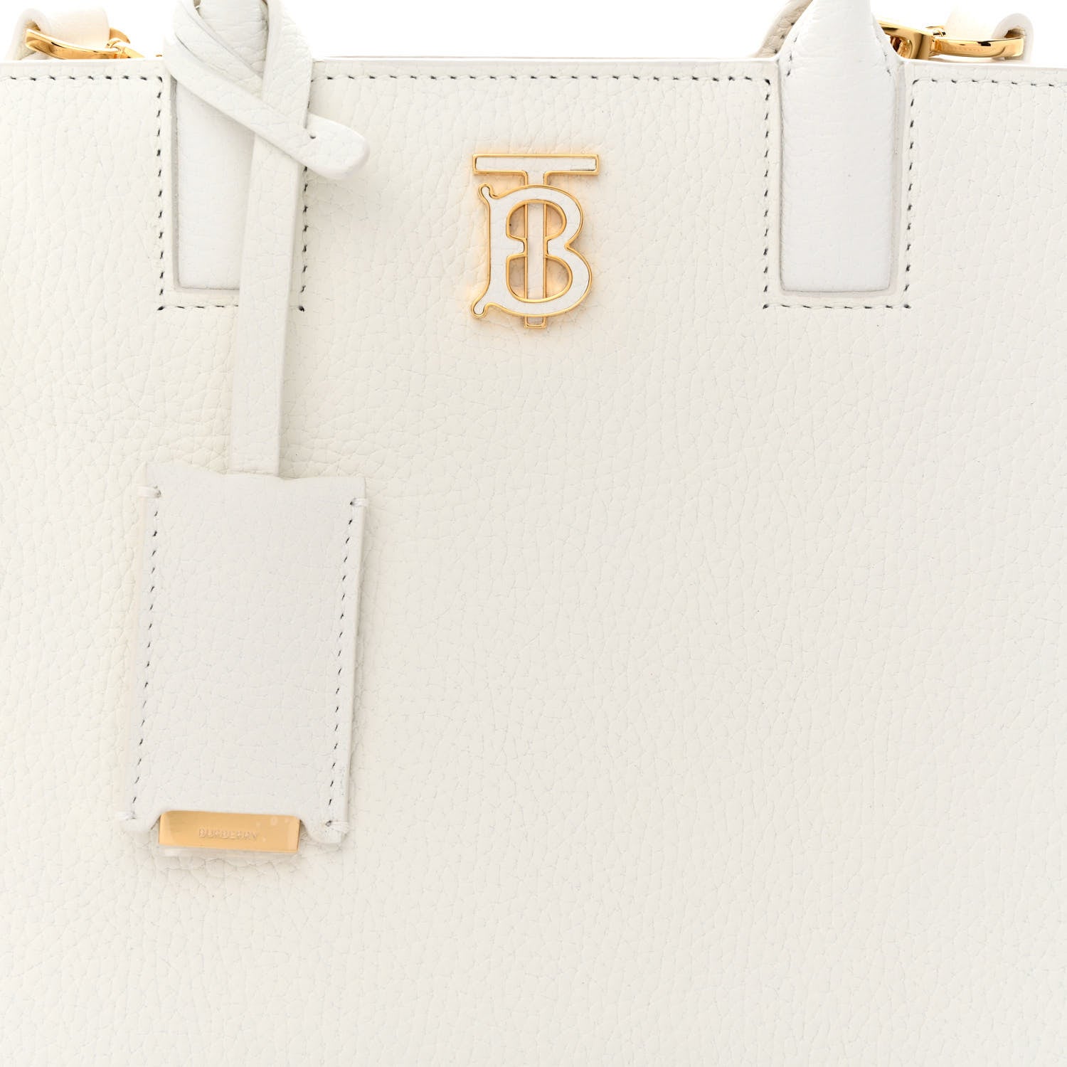 Burberry Calfskin Mini Frances Tote Optic White 8 of 10