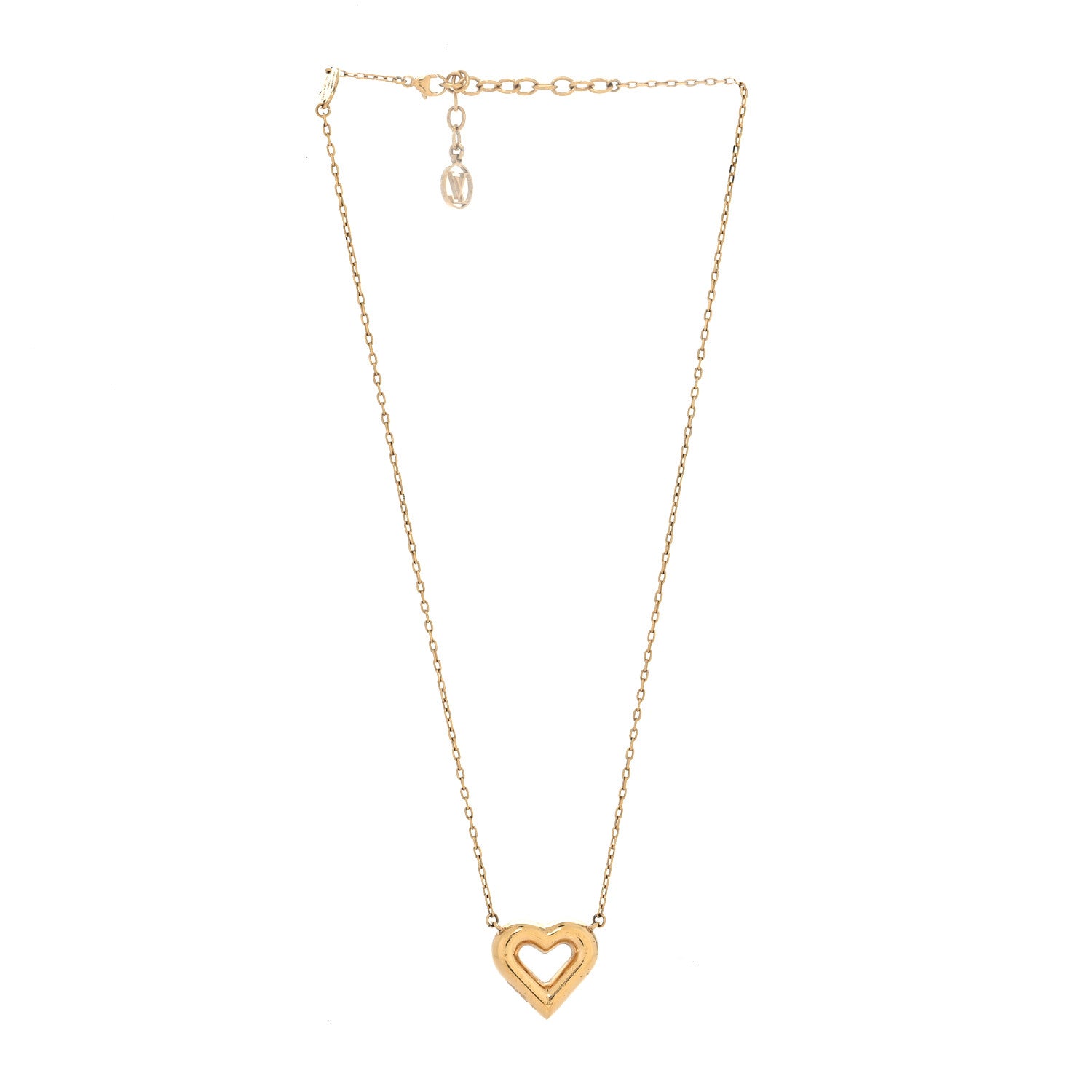 Louis Vuitton Metal LV and Me Heart Necklace Gold 3 of 7