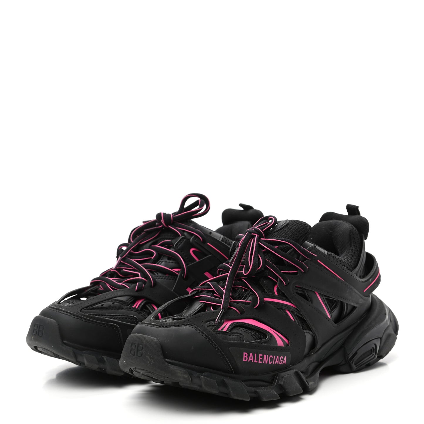 Mesh Rubber Bi-Color Womens Track Sneakers 39 Black Neon Pink