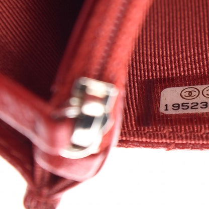 Chanel Caviar Quilted Wallet on Chain WOC Red 7 of 10