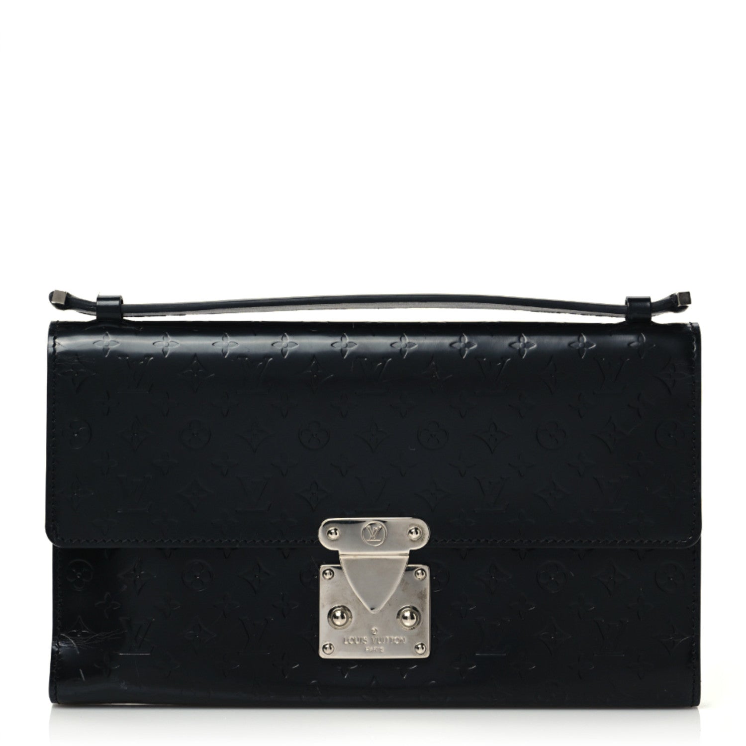 Louis Vuitton Monogram Glace Anouchka Pochette MM Black 3 of 9