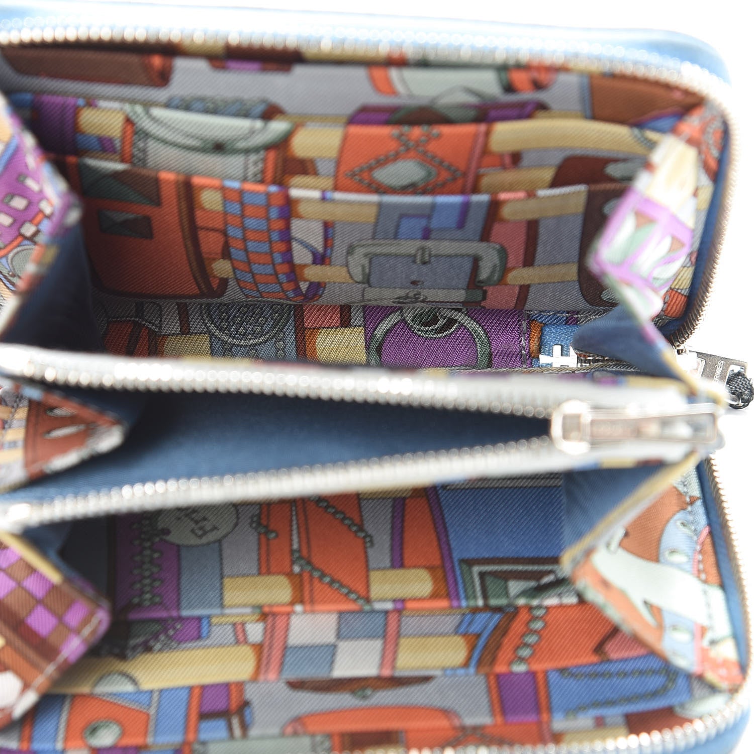 Hermes Epsom Silk'In Compact Wallet Bleu Paradis 5 of 14