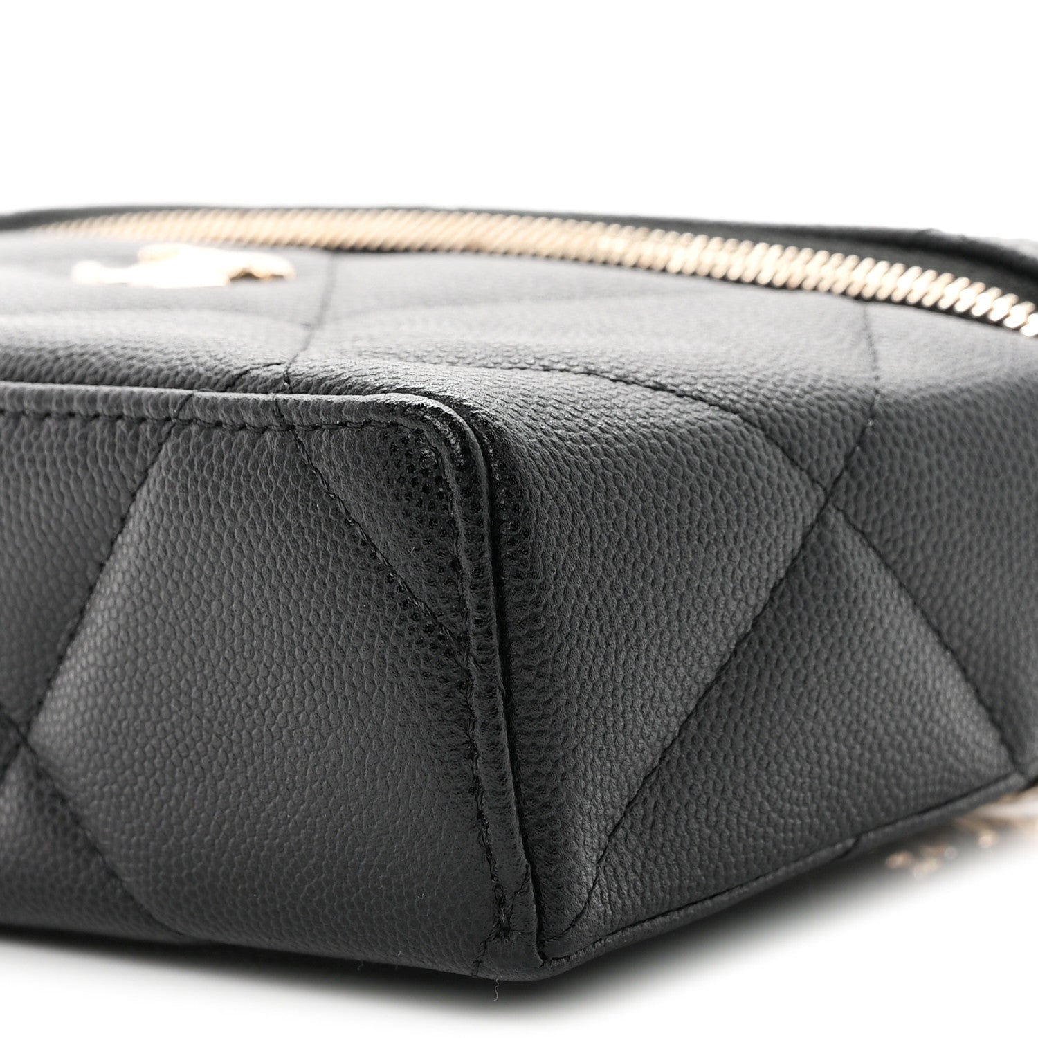 Chanel Caviar Quilted Top Handle Slim Vanity With Chain Black 9 of 10