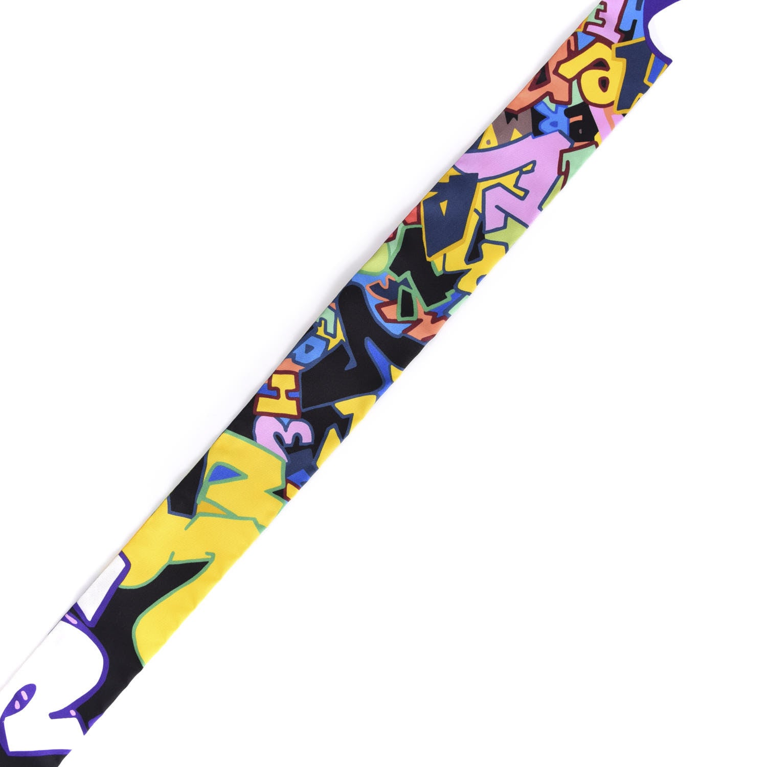 Hermes Silk Graff Graffiti Twilly Black Jaune Vert 2 of 4