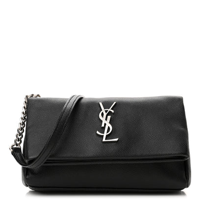 Saint Laurent Grain De Poudre Monogram Toy West Hollywood Fold-Over Bag Black 1 of 10