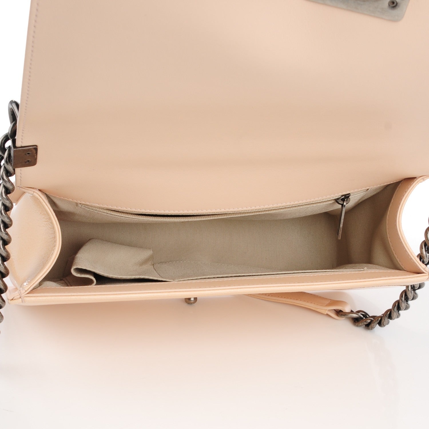 Chanel Patent Goatskin Quilted New Medium Boy Flap Beige Clair 5 of 9