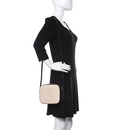 Gucci Dollar Calfskin Bi-Color Small Soho Disco Bag Mystic White Black 2 of 10