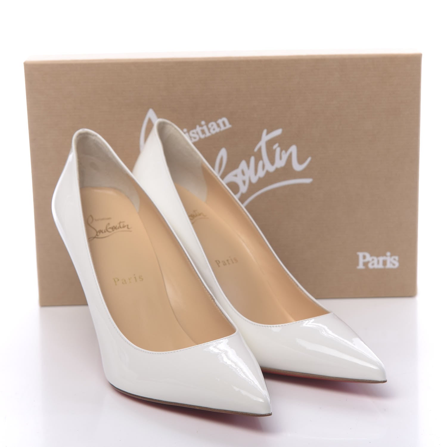 Christian Louboutin Patent Kate 85 Pumps 37.5 White 8 of 8