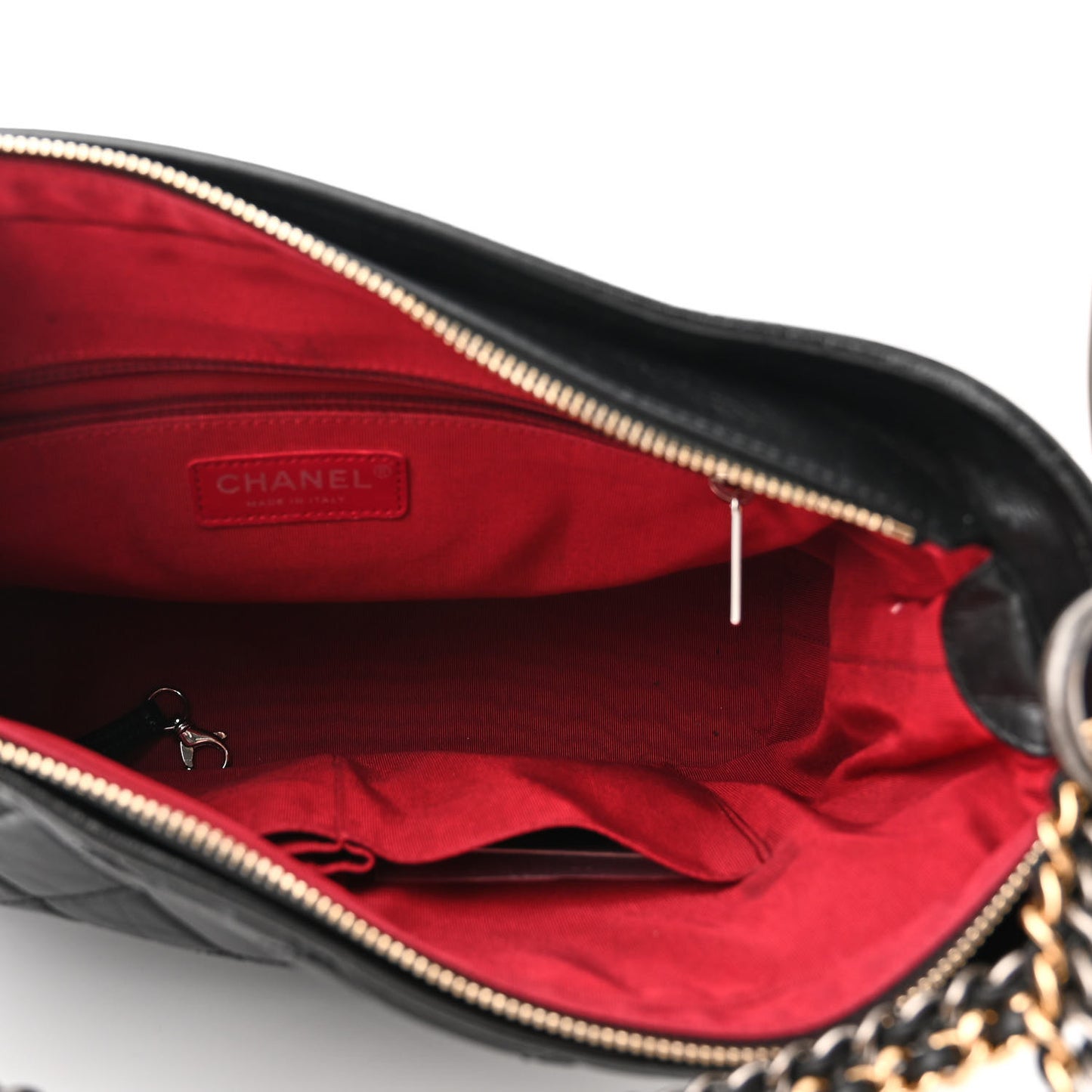 Aged Calfskin Quilted New Medium Gabrielle Hobo Black