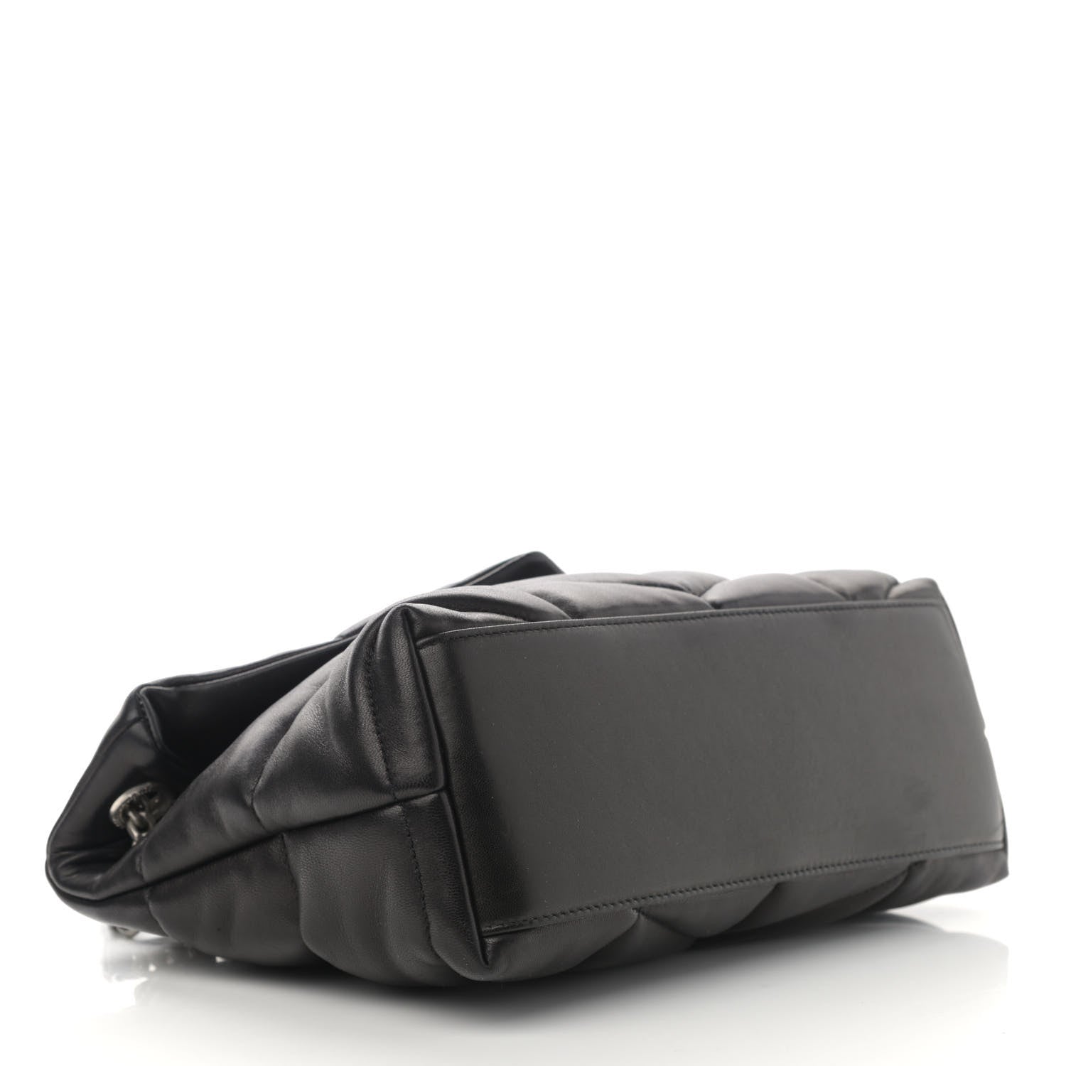 Saint Laurent Lambskin Quilted Small Loulou Puffer Monogram Chain Satchel Black 4 of 11