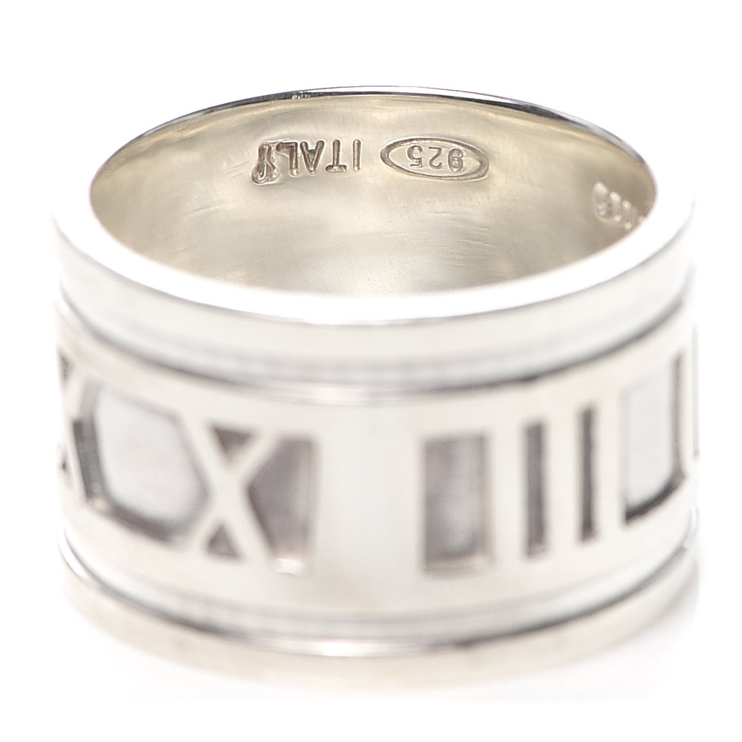 Sterling Silver 12mm Atlas Band Ring 51 5.5