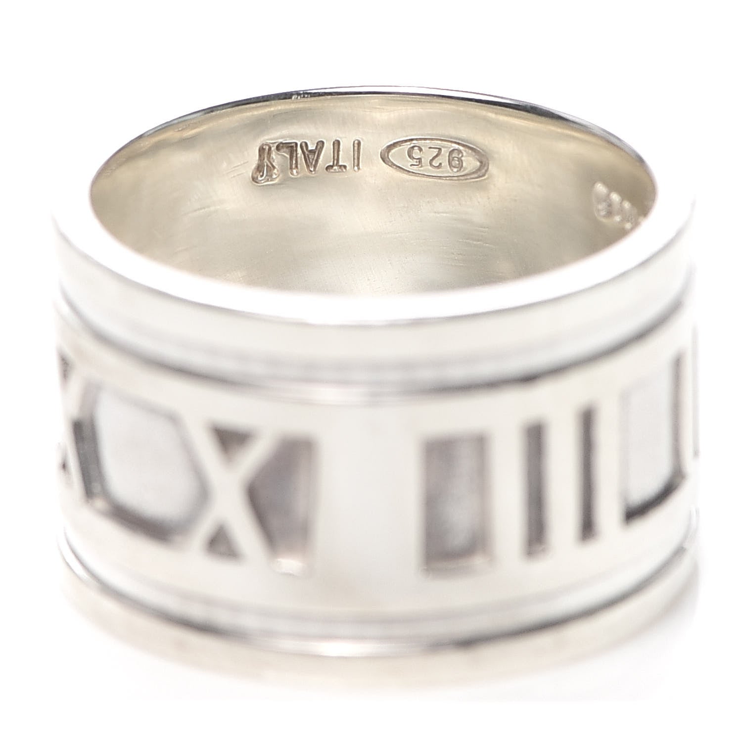 Tiffany Sterling Silver 12mm Atlas Band Ring 51 5.5 5 of 5