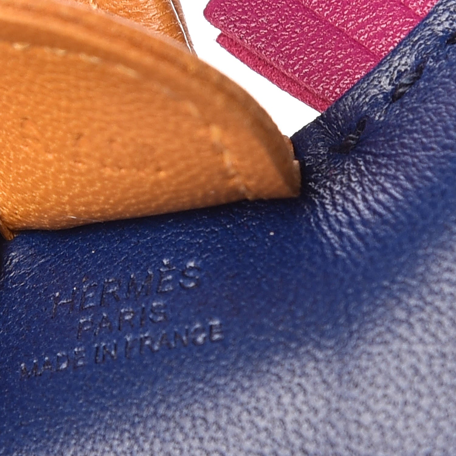 Hermes Milo Lambskin Grigri Rodeo Horse Bag Charm PM Bleu Saphir Rose Pourpre Bouton D'Or 3 of 4