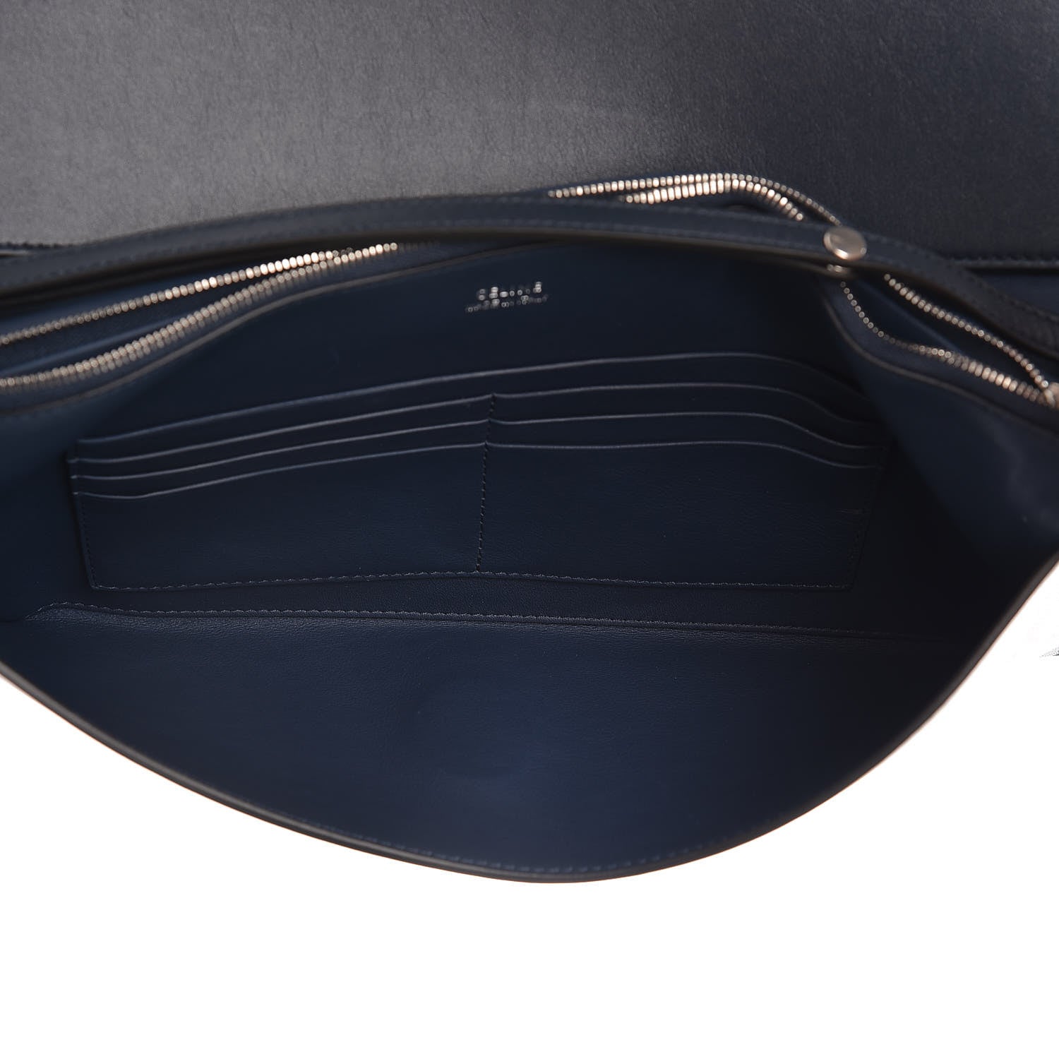 Celine Smooth Calfskin Oval Clutch Navy 5 of 8