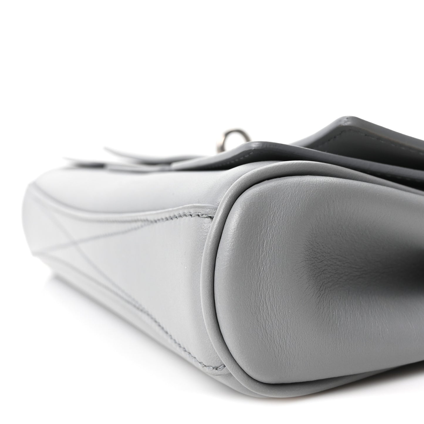 Smooth Calfskin Small Bel Air Clutch On Strap Cloud Grey