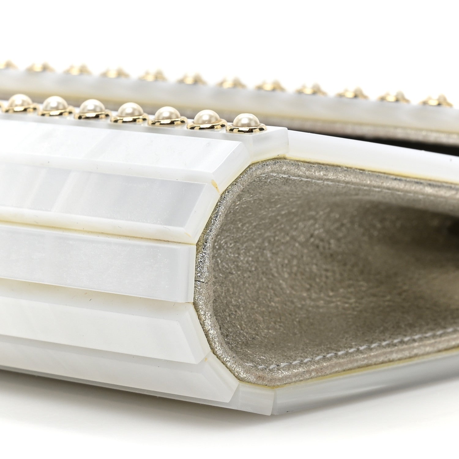 Jimmy Choo Acrylic Pearl Candy Clutch White 7 of 11