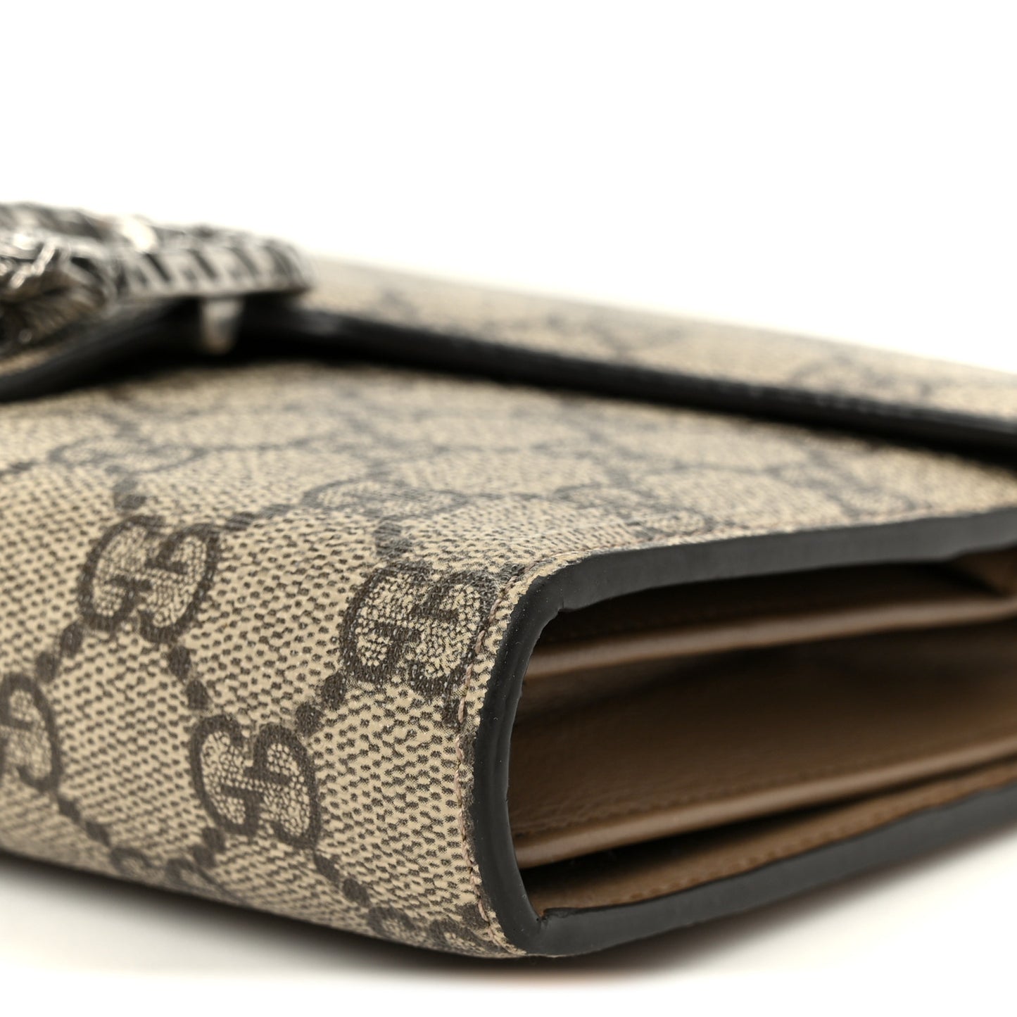 GG Supreme Monogram Mini Dionysus Chain Wallet Beige Taupe